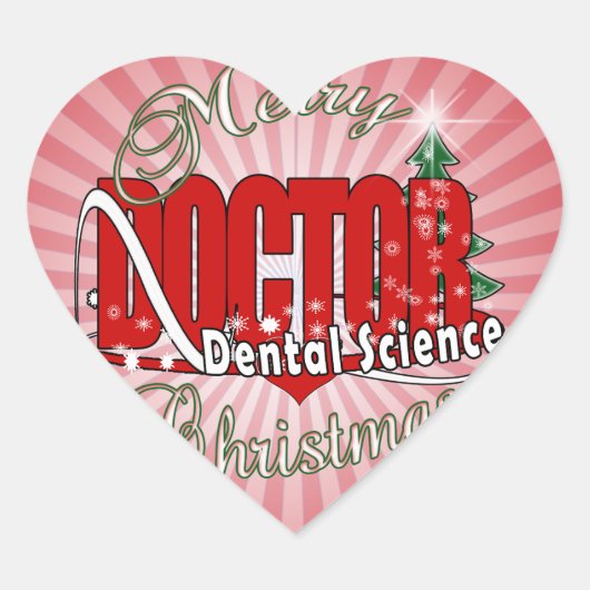CHRISTMAS Dental Science Hart Sticker (Voorkant)