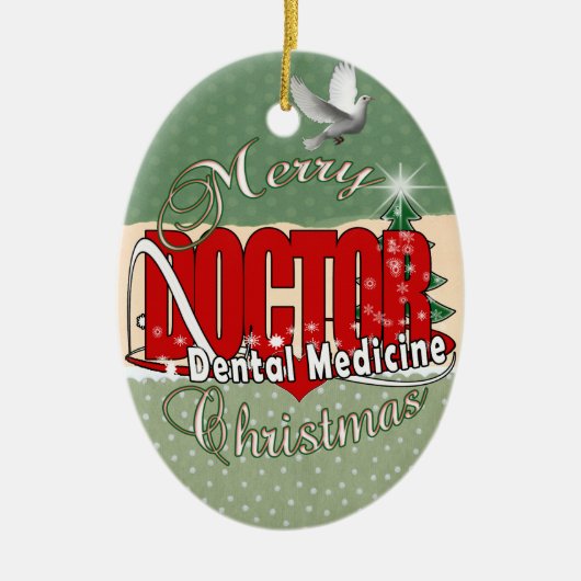 CHRISTMAS DENTIST KERAMISCH ORNAMENT (Voorkant)