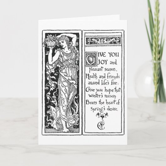Christmas Design by Walter Crane Feestdagen Kaart (Voorkant)