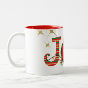 CHRISTMAS DESIGN LIEFT VAN JOY PEACE MET CHRISTMAS TWEEKLEURIGE KOFFIEMOK