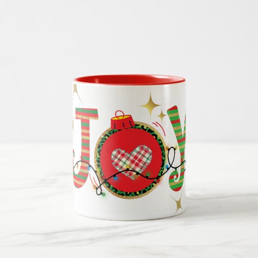 CHRISTMAS DESIGN LIEFT VAN JOY PEACE MET CHRISTMAS TWEEKLEURIGE KOFFIEMOK (Center)