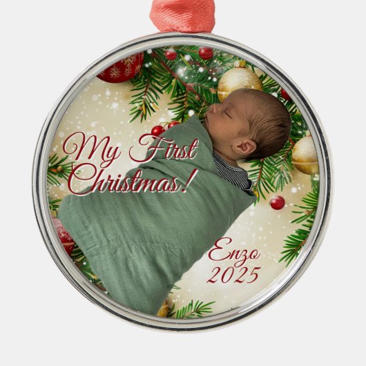 Christmas Design Metalen Ornament (Voorkant)