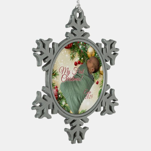 Christmas Design Tin Sneeuwvlok Ornament (Links)