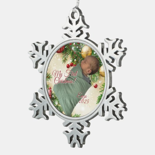 Christmas Design Tin Sneeuwvlok Ornament (Rechts)