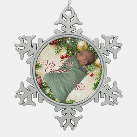 Christmas Design Tin Sneeuwvlok Ornament (Voorkant)