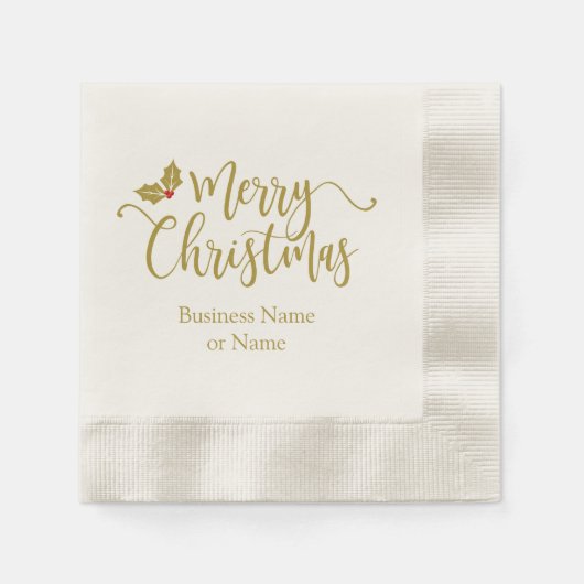 Christmas design typography and golden and Holly Servet (Voorkant)