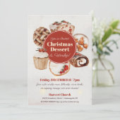 Christmas Dessert Church Party Feestdagenkaart (Staand voorkant)