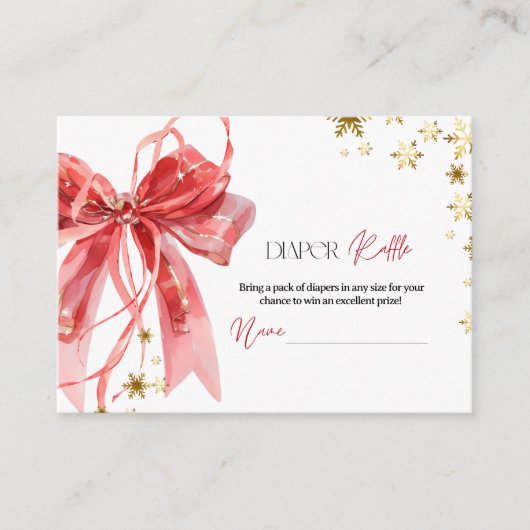 Christmas Diaper Raffle Baby Shower Informatiekaartje (Voorkant)
