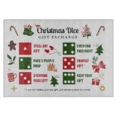 Christmas Dice Gift Exchange Cutting Board Snijplank (Voorkant)