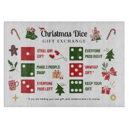 Christmas Dice Gift Exchange Cutting Board Snijplank