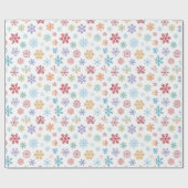 Christmas Different Coloured Snowflakes Packaging Cadeaupapier (Vlak)
