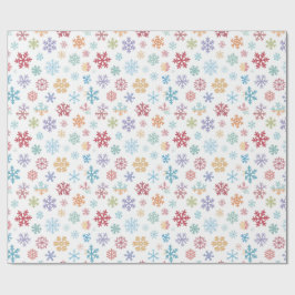 Christmas Different Coloured Snowflakes Packaging Cadeaupapier