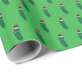 Christmas Dill Pickle wearing a Santa Hat Cadeaupapier (Rol Hoek)