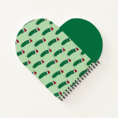Christmas Dill Pickle wearing a Santa Hat Notitieboek (Achterkant)