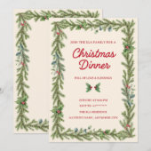 Christmas Dinner Invitation card Kaart (Voorkant / Achterkant)