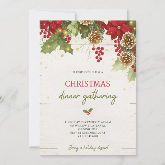 Christmas dinner invitation card kaart (Voorkant)