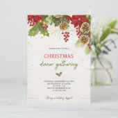 Christmas dinner invitation card kaart (Staand voorkant)