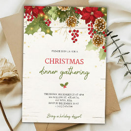 Christmas dinner invitation card kaart