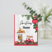 CHRISTMAS Dinner nodig Feestdagenkaart (Staand voorkant)
