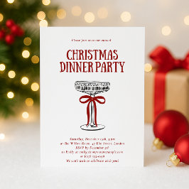 Christmas Dinner Party Invitation Kaart
