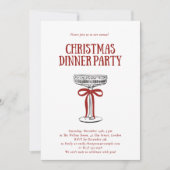 Christmas Dinner Party Invitation Kaart (Voorkant)