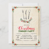Christmas dinner party invitation kaart (Voorkant)