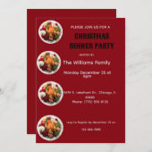 Christmas dinner party invite kaart (Voorkant / Achterkant)