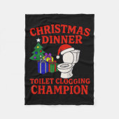Christmas Dinner Toilet Clogging Chamon _ Funny Ch Fleece Deken (Voorkant)