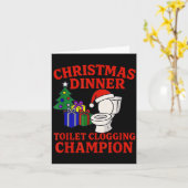 Christmas Dinner Toilet Clogging Chamon _ Funny Ch Kaart (Gele Bloem)