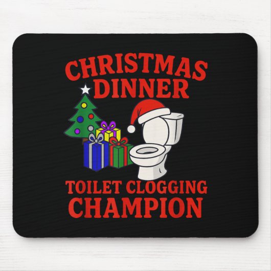 Christmas Dinner Toilet Clogging Chamon _ Funny Ch Muismat (Voorkant)
