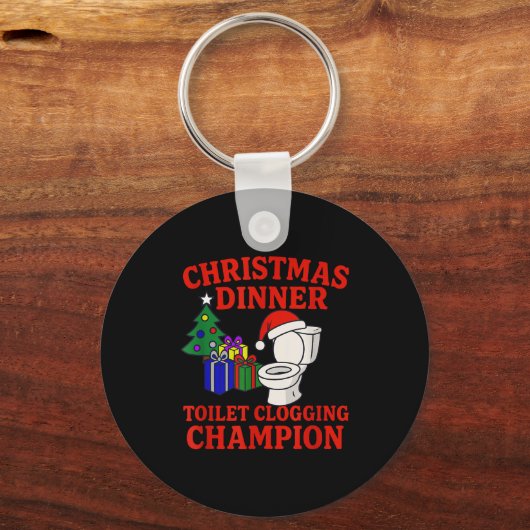 Christmas Dinner Toilet Clogging Chamon _ Funny Ch Sleutelhanger (Voorkant)