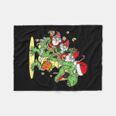 Christmas, Dino, Ugly Xmas, Trex Dinosaur, Gnome  Fleece Deken (Voorkant (Horizontaal))