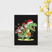 Christmas, Dino, Ugly Xmas, Trex Dinosaur, Gnome Kaart (Gele Bloem)