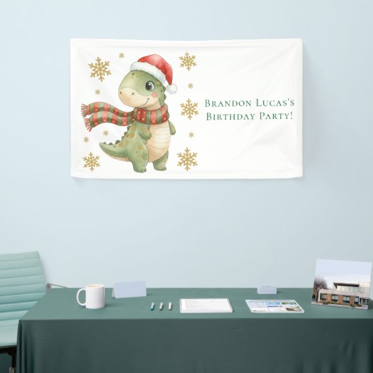Christmas Dinosaur Birthday Party Spandoek (Beurs)