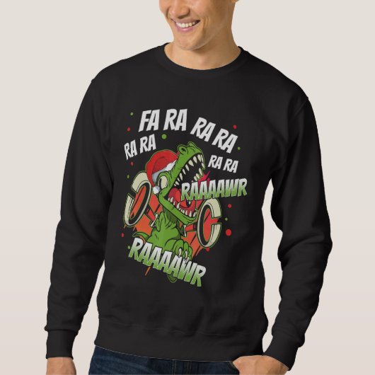 Christmas Dinosaur Fa Ra Ra Ra Rawr Rex  Xmas Boys Trui (Voorkant)