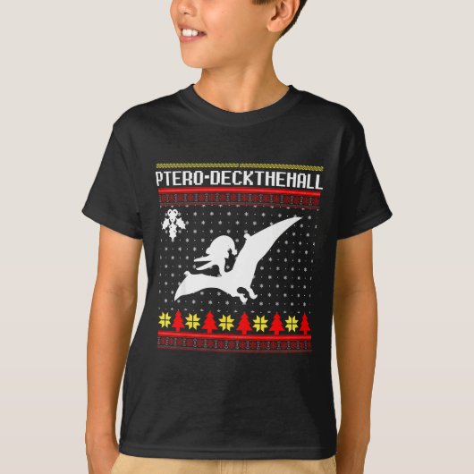 Christmas Dinosaur Funny Ugly Pterodactyl Holiday  T-shirt (Voorkant)
