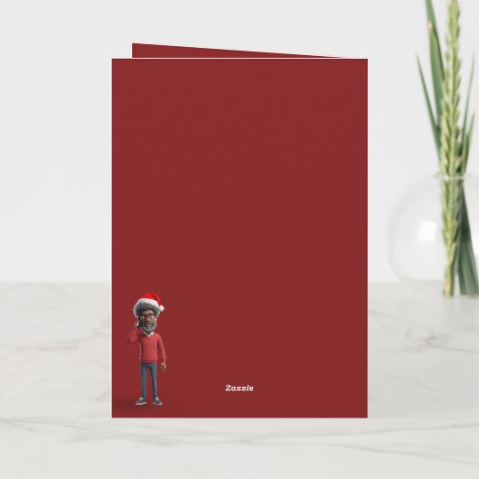 Christmas dinosaur kaart (Achterkant)