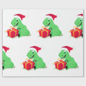 CHRISTMAS DINOSAUR MET Sinterlagpapier Cadeaupapier (Vlak)