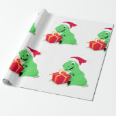 CHRISTMAS DINOSAUR MET Sinterlagpapier Cadeaupapier (Uitgerold)