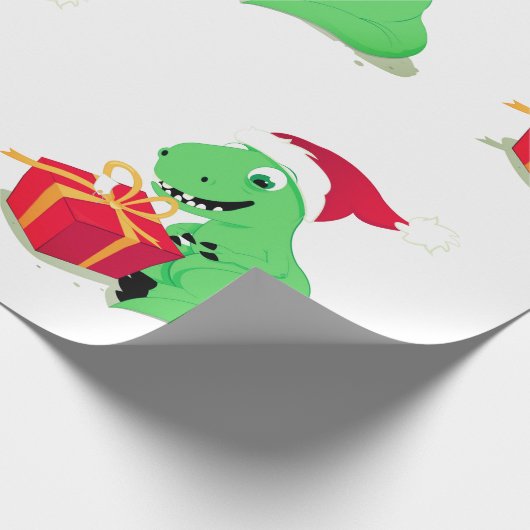CHRISTMAS DINOSAUR MET Sinterlagpapier Cadeaupapier (Hoek)
