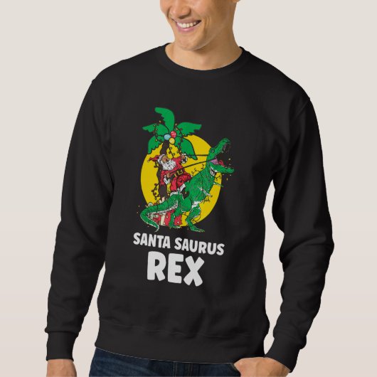 Christmas Dinosaur Santasaurus Rex Holiday Xmas PJ Trui (Voorkant)