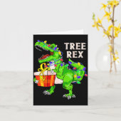 Christmas Dinosaur Shirt Tree Rex Pajamas Xmas Men Kaart (Gele Bloem)