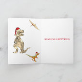 Christmas Dinosaur T-Rex Foto toevoegen Feestdagen Kaart (Binnen)