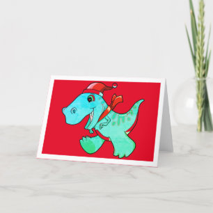 CHRISTMAS DINOSAUR VOOR KIDS-WENSKAART BEDANKKAART