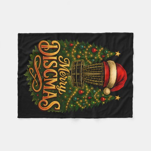Christmas Disc Golf Merry Discmas  Fleece Deken (Voorkant (Horizontaal))