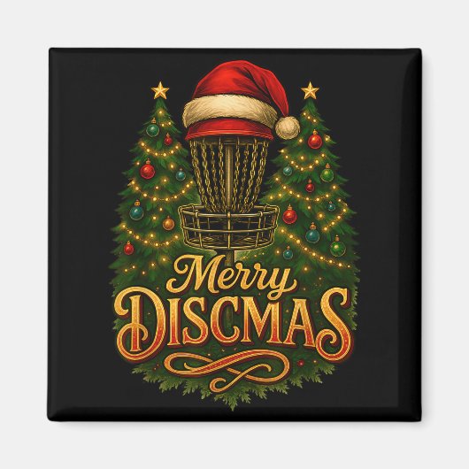 Christmas Disc Golf Merry Discmas  Magneet (Voorkant)