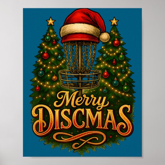 Christmas Disc Golf Merry Discmas Poster (Voorkant)