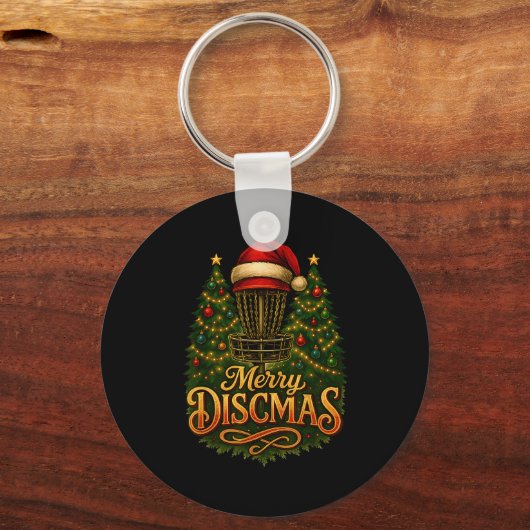Christmas Disc Golf Merry Discmas  Sleutelhanger (Voorkant)