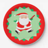 Christmas Disc Golf Party Papieren Bordje (Voorkant)