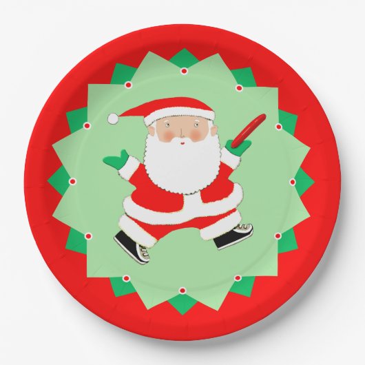 Christmas Disc Golf Party Papieren Bordje (Voorkant)